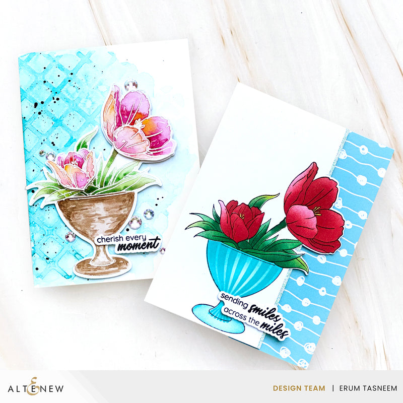 TWO Amazing Card Ideas feat. Elegant Tulips | Creative Coloring With Erum