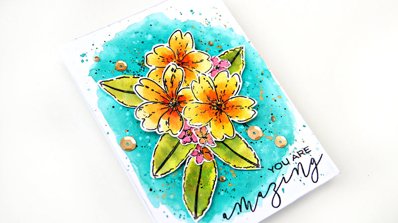 Watch How to Create This Fun, Colorful Watercolor Card In Real Time | Creative Coloring with Erum (VIDEO)