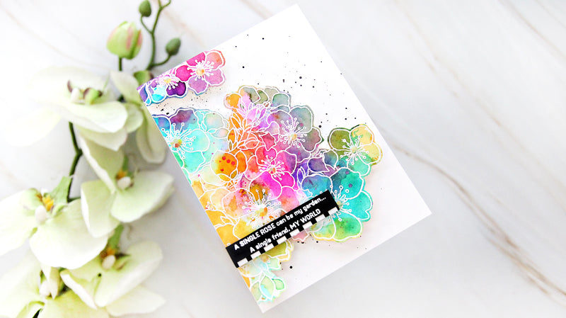 Try Rainbow Ink Smooshing on Your Floral Cards