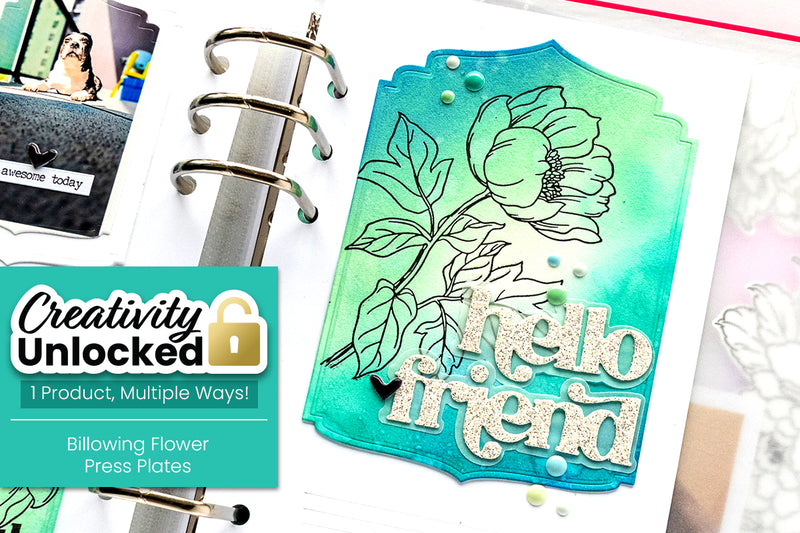 Creativity Unlocked Feat. Billowing Flowers Press Plates | Create An Elegant Memory Keeping Layout (with Video Tutorial)
