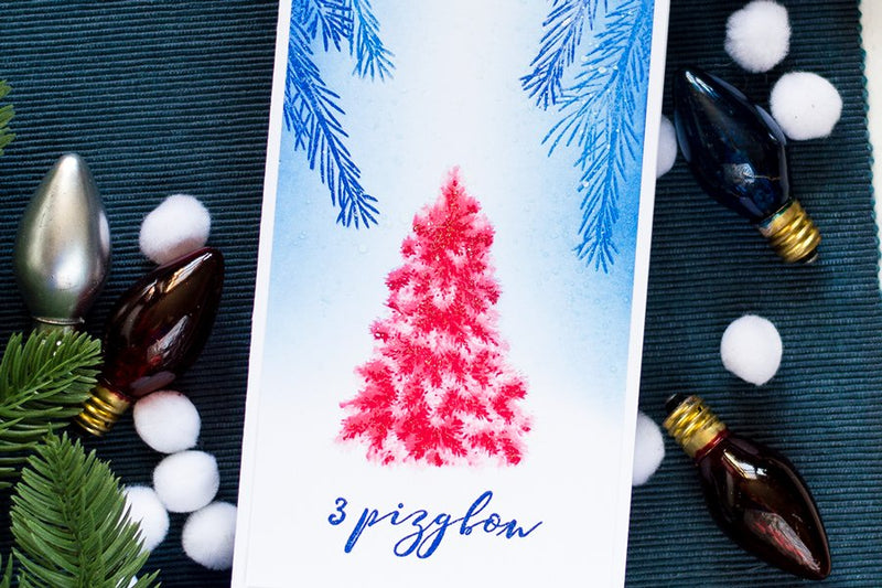 Modern Winter Scene Slimline Card
