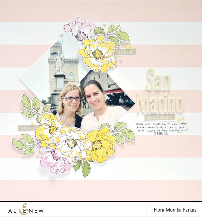 Flower die cuts for layout