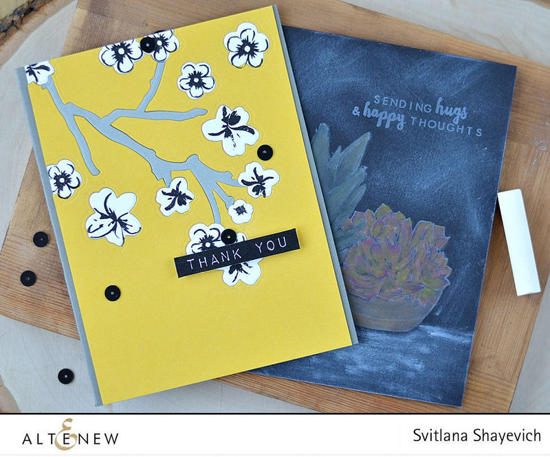 Layered die-cut inlay and chalkboard