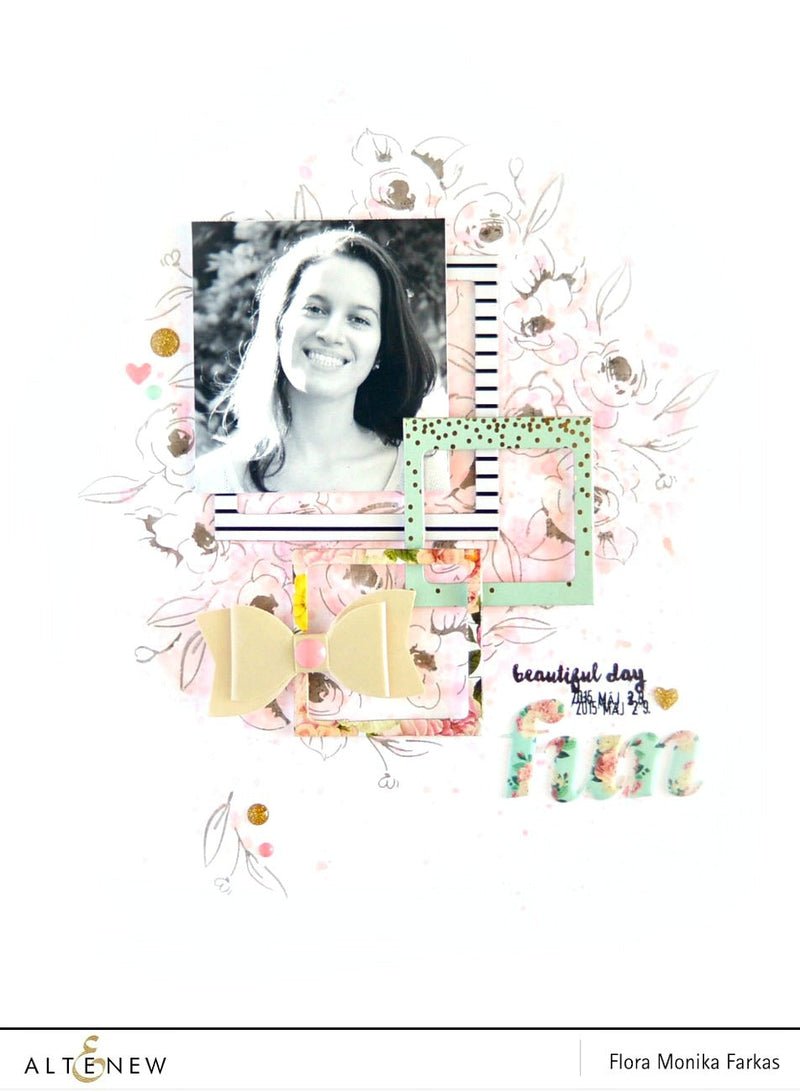 Scrapbook background created with stamps and inks