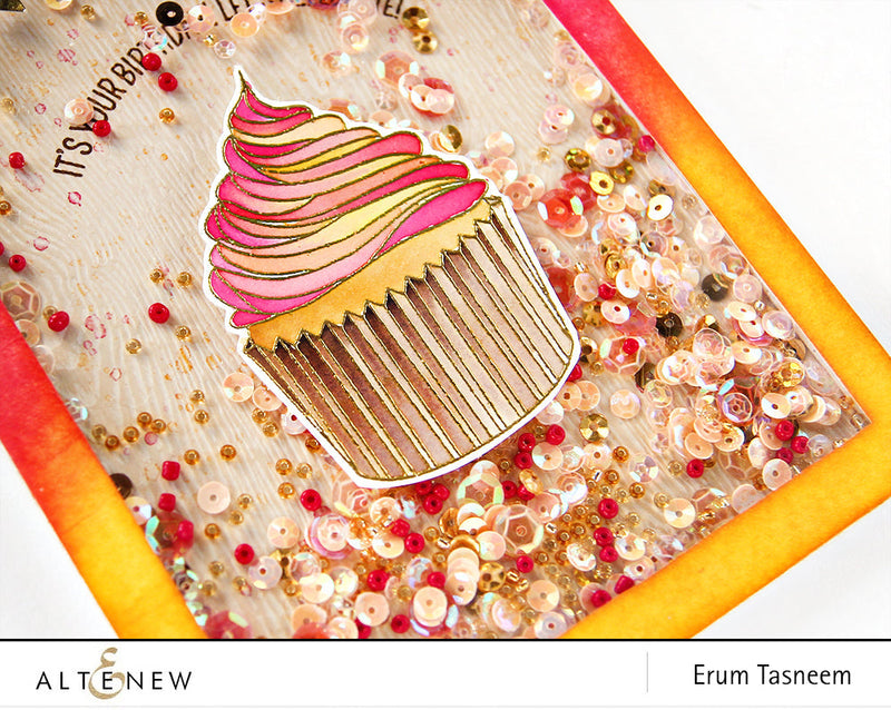 Shaker Card Using Layered Cupcake Stamp Set