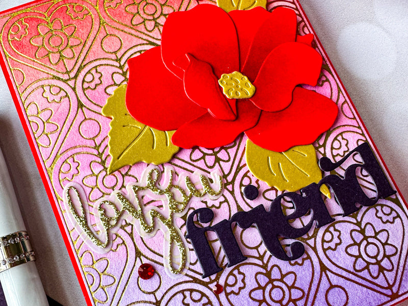 Hot Foil Leftovers and Watercoloring for Valentine’s Day Cards with Emily!