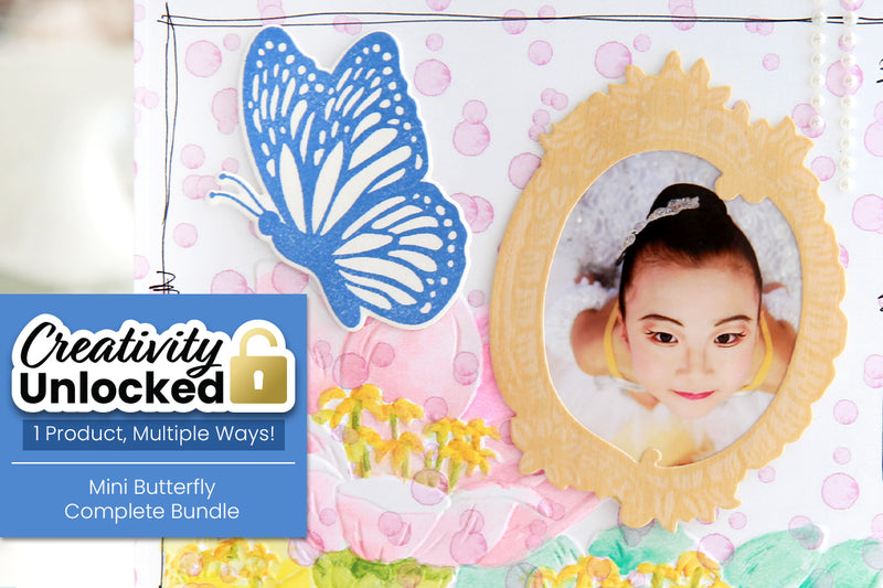 Creativity Unlocked feat. Mini Butterfly Complete Bundle | Watercolor Scrapbook Layouts