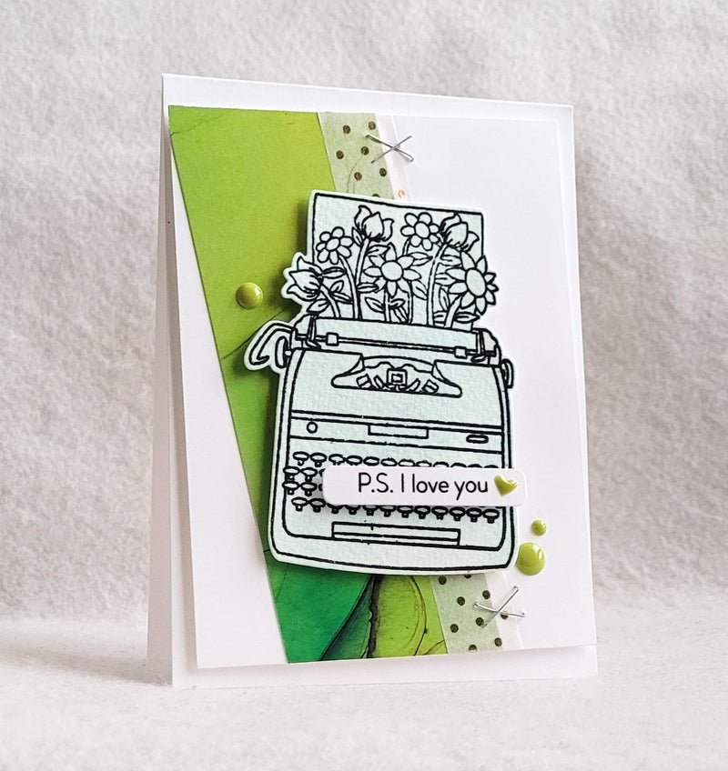 A Charming Card Design feat. Typewriter Flowers Bundle! | Clean and Simple Card Ideas