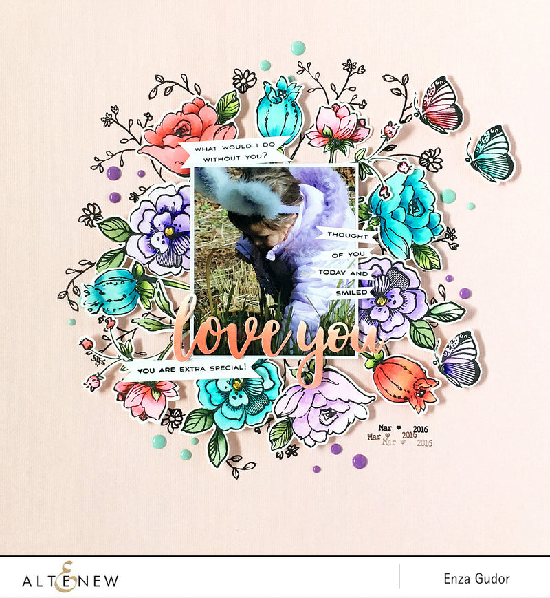Layout with Botanical Garden Stamp Set