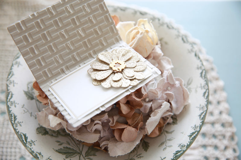 DIY Mini Thank You Cards with 3D Flowers and Texture