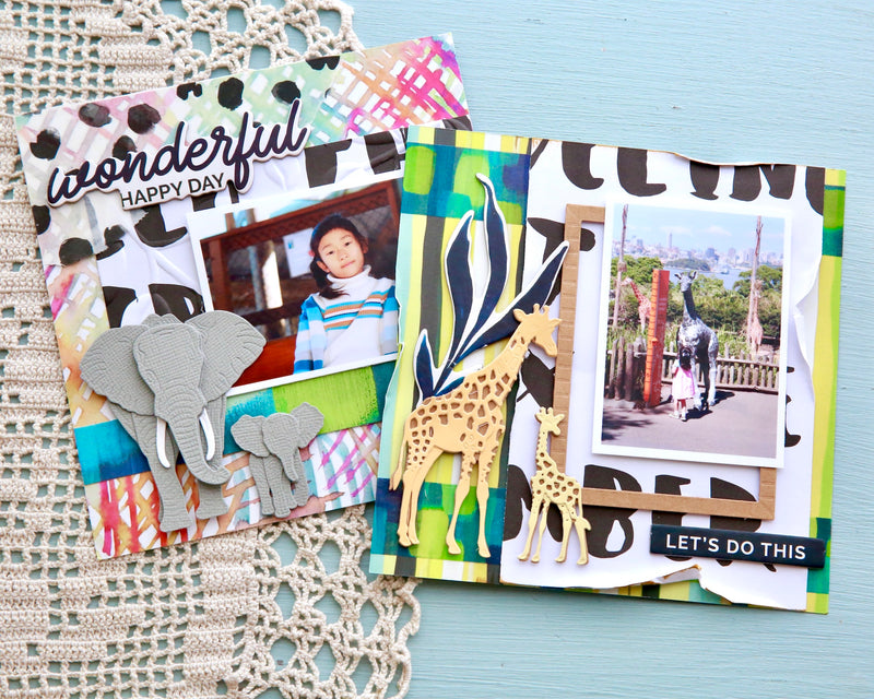 6″ x 6″ Zoo-Themed Scrapbooking Layouts