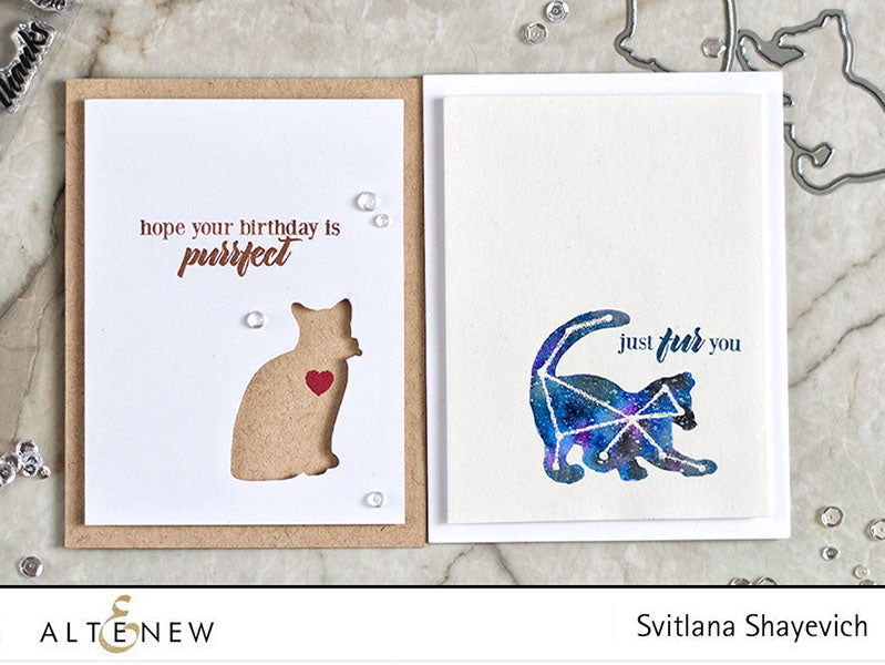 Two Simple Cards With Modern Cats Die Set