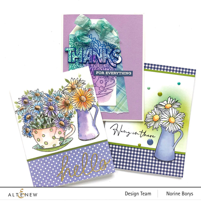 3 Card Making Techniques with Paint-A-Flower: Chamomile Outline Stamps