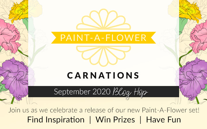 Check out the NEW Paint-A-Flower: Carnations Outline Stamp Release Blog Hop + Giveaway