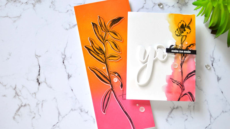 Creating BRIGHT Backgrounds for LINEART Cards! | Take 2 With Therese + Video