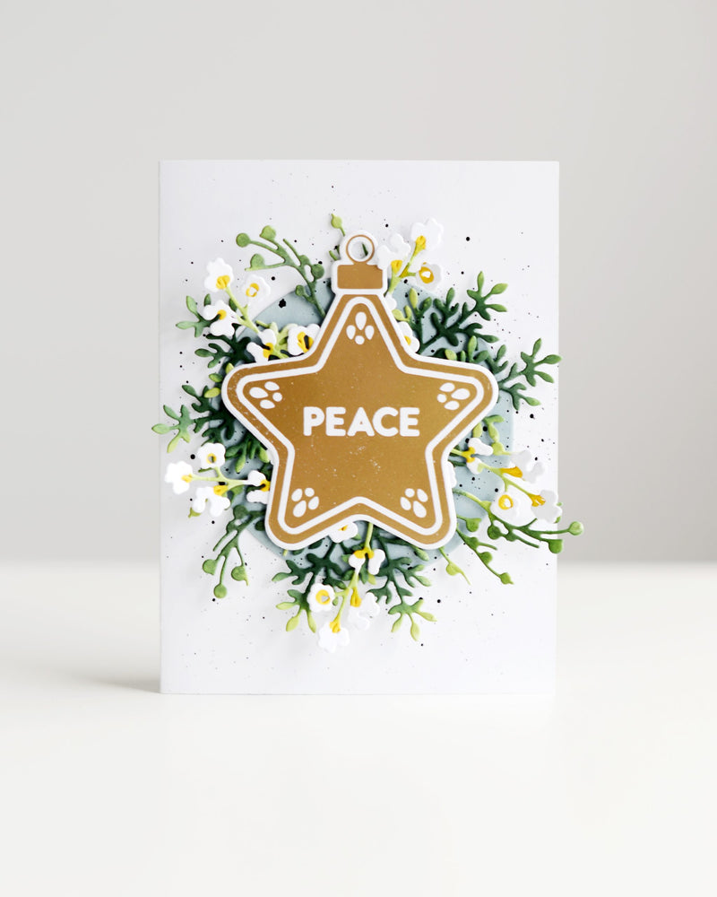 Non-Traditional Holiday Color Scheme Card with Jolly Ornaments Hot Foil Plate