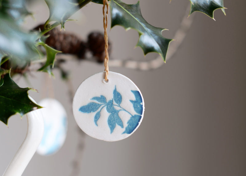 Simple Air Dry Clay Ornaments with Pen Sketched Silhouette Stamp Set
