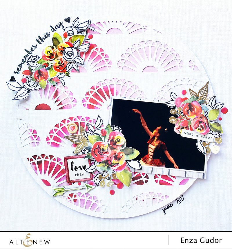 Using Stamp Sets To Add Unique Details On A Monochromatic Layout