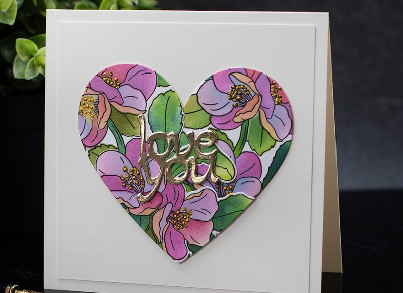 Flowering Quince 3 Ways: Love Card, Heart Wreath, and Decorative Border!
