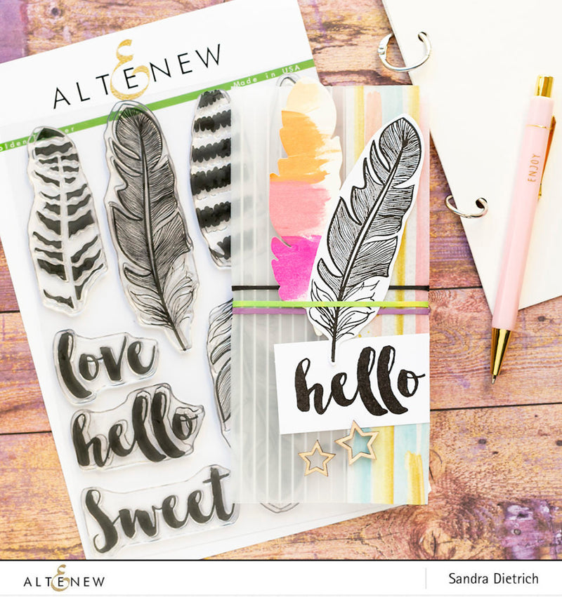 Upcycled DIY Project with Golden Feather Stamp Set