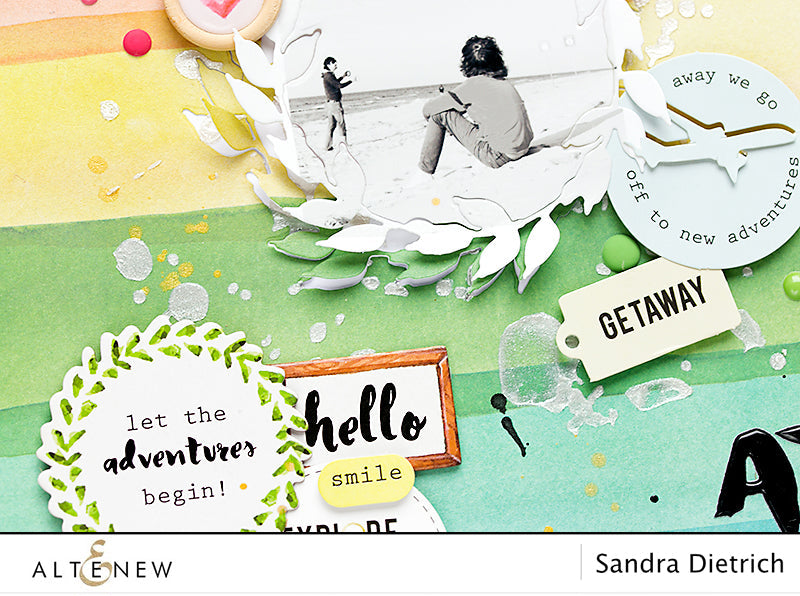 Die-Cut a photo on a scrapbook page