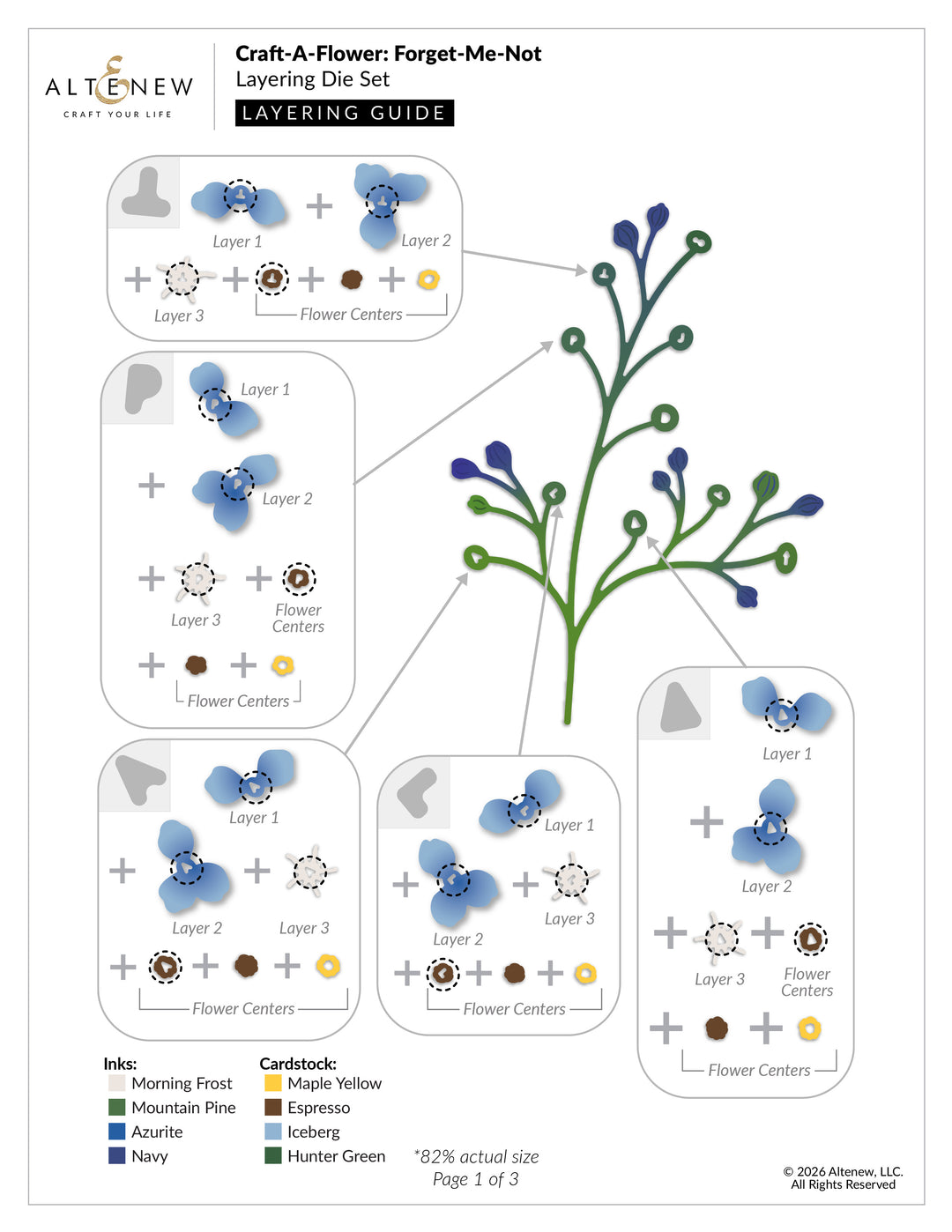 Craft-A-Flower: Forget-Me-Not Layering Die Set - Altenew