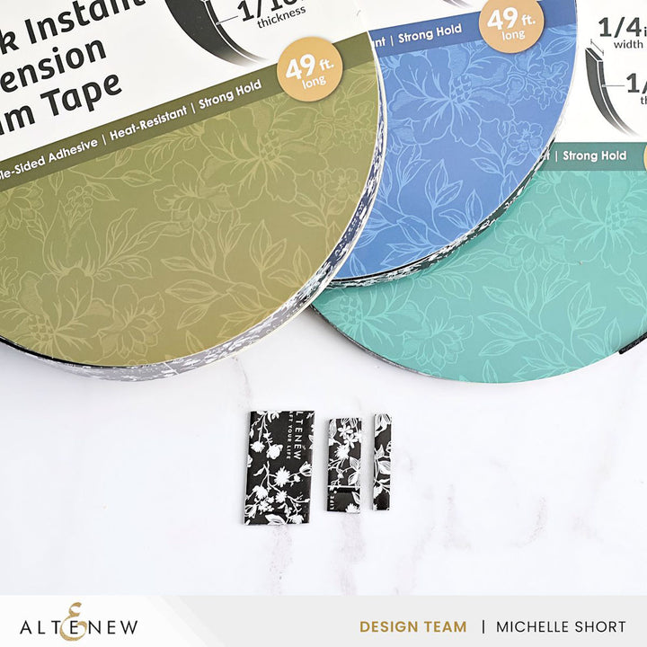 Black Instant Dimension Foam Tape - 1/16'' x 1'' x 15m - Altenew