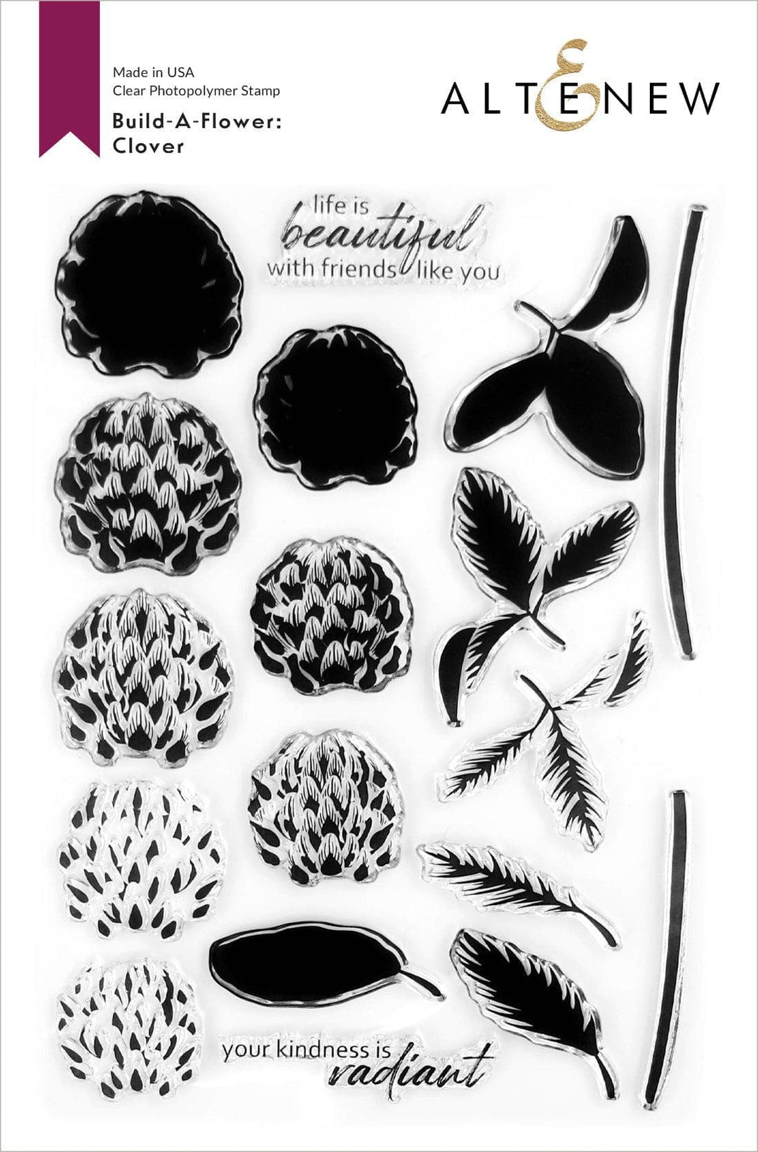 Altenew Build-A-Flower Set Build-A-Flower: Clover Layering Stamp & Die Set