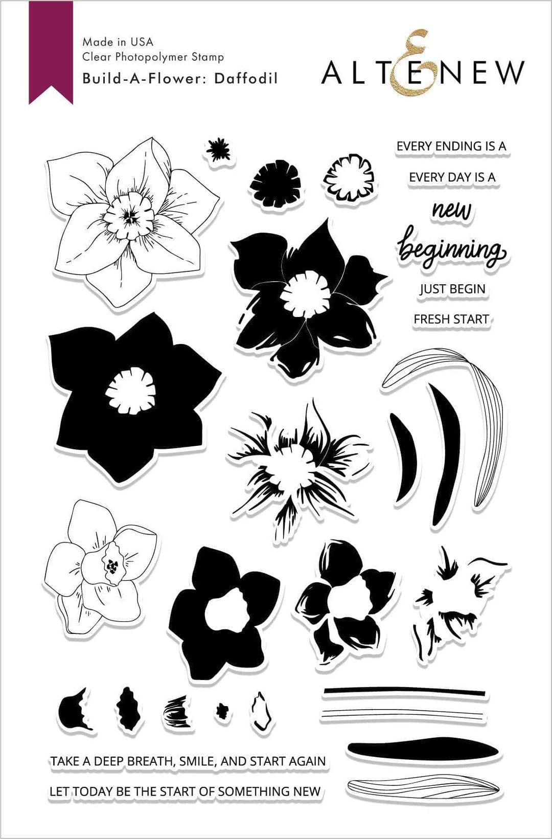 Altenew Build-A-Flower Set Build-A-Flower: Daffodil Layering Stamp & Die Set