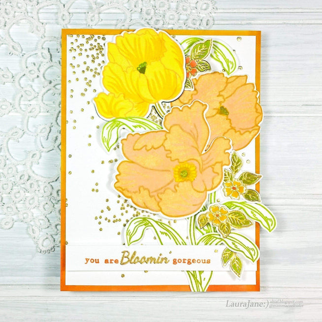 Altenew Build-A-Flower Set Build-A-Flower: Poppy Layering Stamp & Die Set