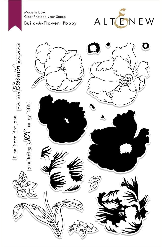 Altenew Build-A-Flower Set Build-A-Flower: Poppy Layering Stamp & Die Set