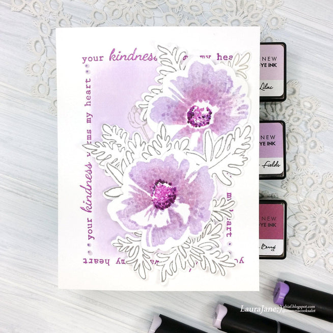 Altenew Build-A-Flower Set Build-A-Flower: Anemone Coronaria Layering Stamp & Die Set & Ink Bundle