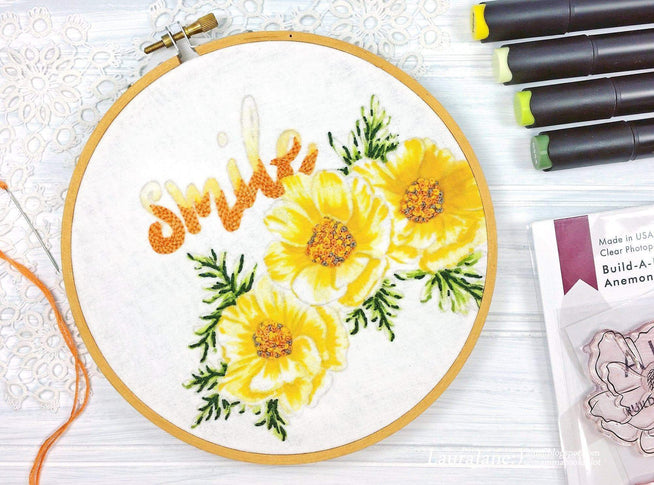 Altenew Build-A-Flower Set Build-A-Flower: Anemone Coronaria Layering Stamp & Die Set & Ink Bundle