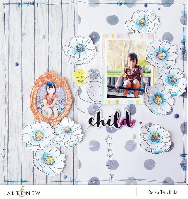 Altenew Build-A-Flower Set Build-A-Flower: Anemone Coronaria Layering Stamp & Die Set & Ink Bundle