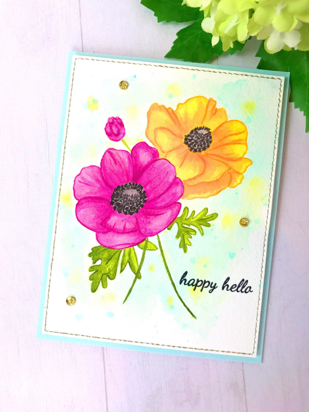 Altenew Build-A-Flower Set Build-A-Flower: Anemone Coronaria Layering Stamp & Die Set & Ink Bundle