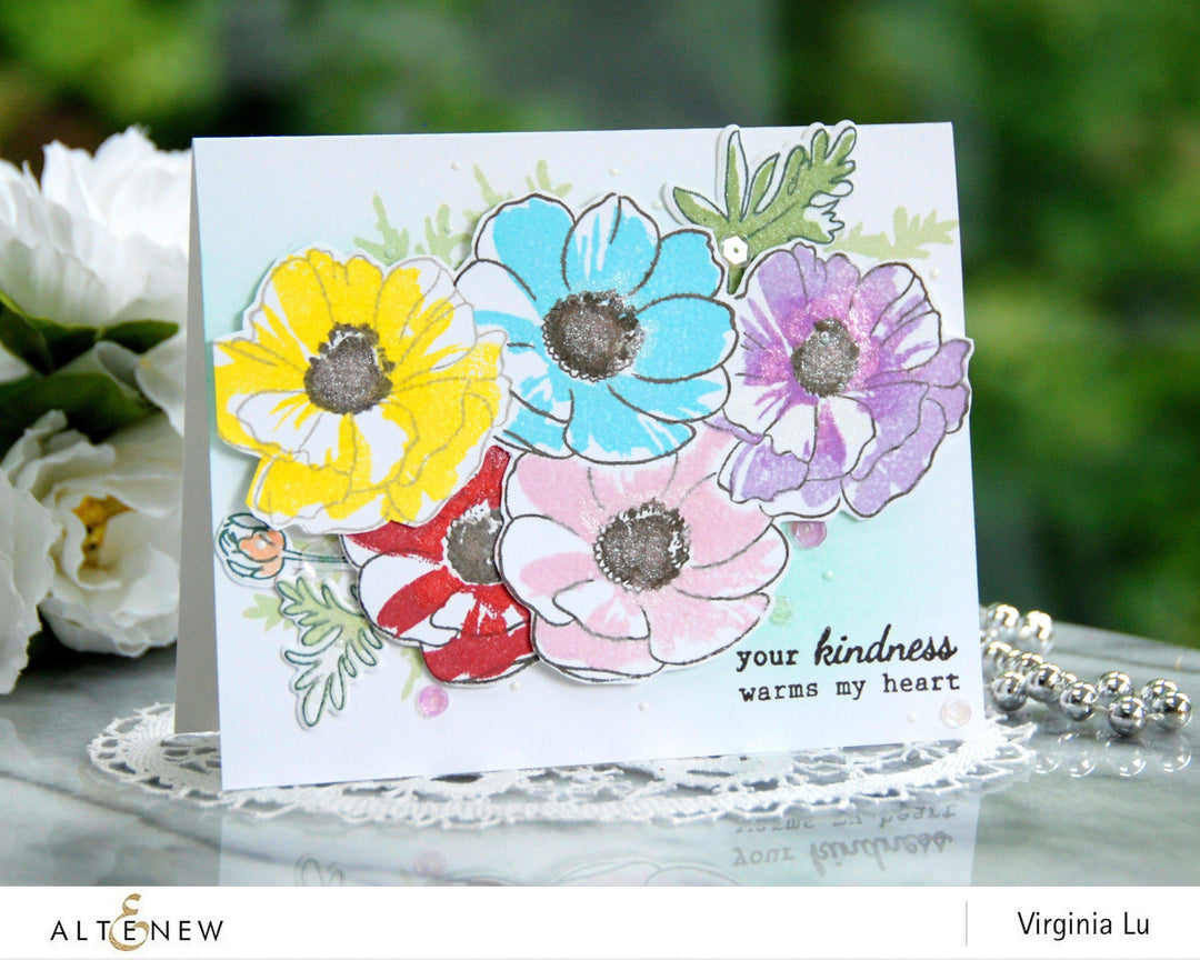 Altenew Build-A-Flower Set Build-A-Flower: Anemone Coronaria Layering Stamp & Die Set & Ink Bundle
