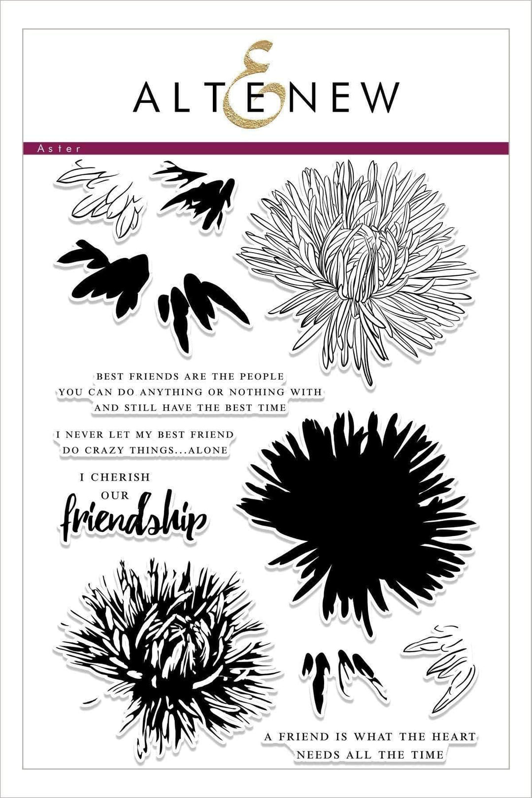 Altenew Build-A-Flower Set Z - Build-A-Flower: Aster Layering Stamp & Die Set