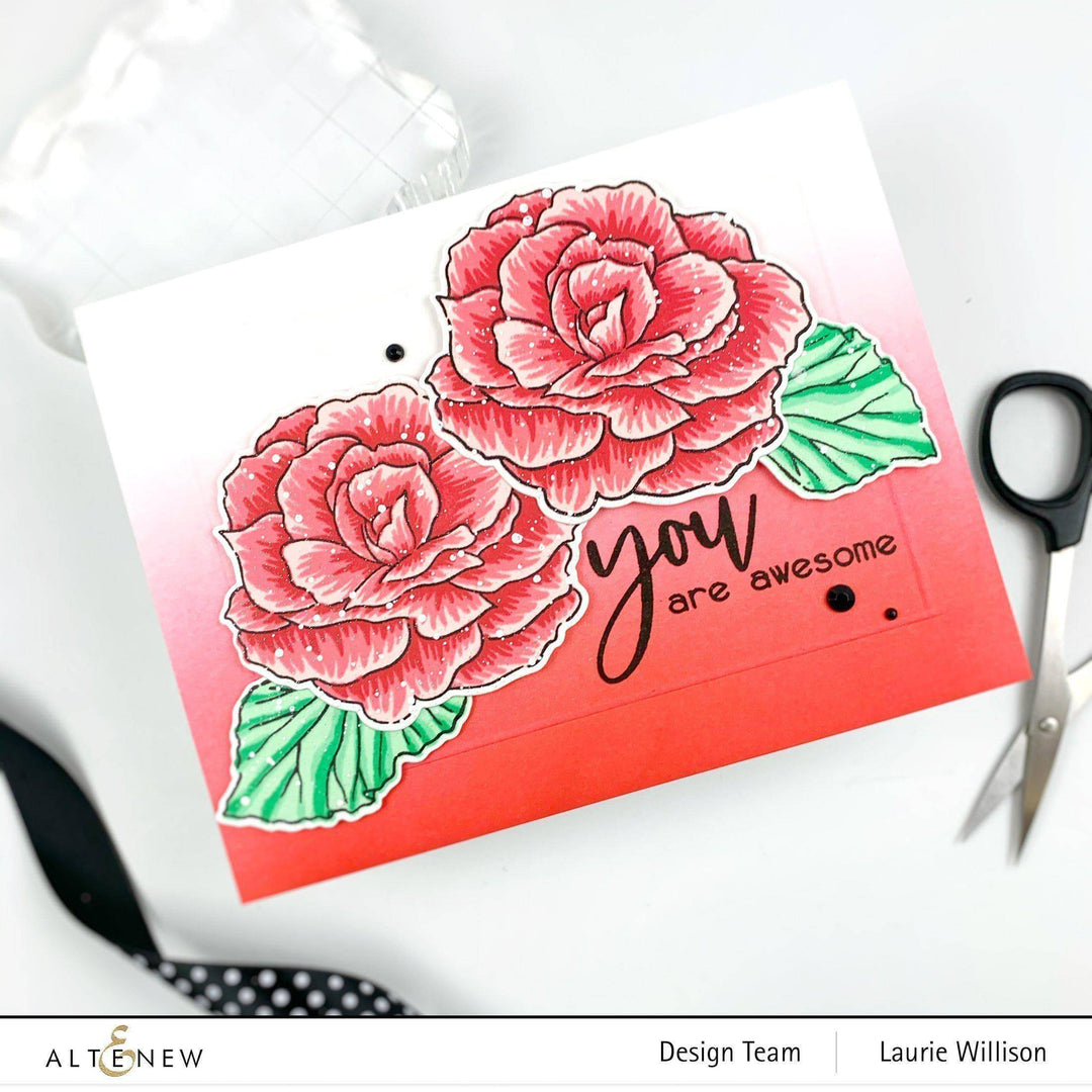 Altenew Build-A-Flower Set Build-A-Flower: Begonia Layering Stamp & Die Set & Ink Bundle