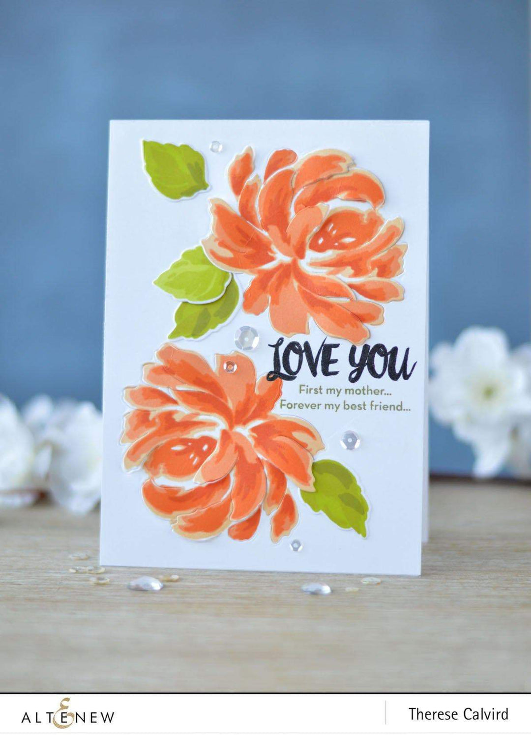 Altenew Build-A-Flower Set Build-A-Flower: Chrysanthemum Layering Stamp & Die Set & Ink Bundle