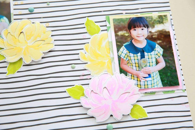 Altenew Build-A-Flower Set Build-A-Flower: Chrysanthemum Layering Stamp & Die Set & Ink Bundle