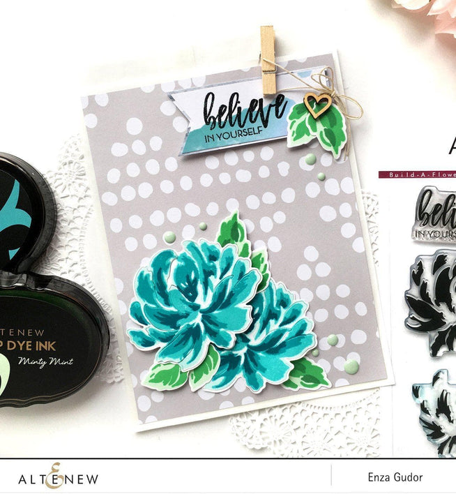 Altenew Build-A-Flower Set Build-A-Flower: Chrysanthemum Layering Stamp & Die Set & Ink Bundle