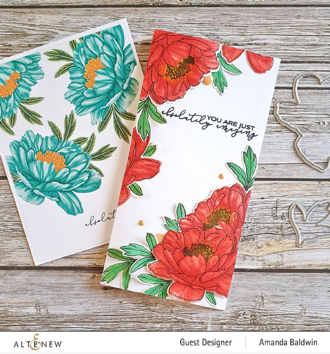 Altenew Build-A-Flower Set Build-A-Flower: Hawaiian Coral Layering Stamp & Die Set & Ink Bundle