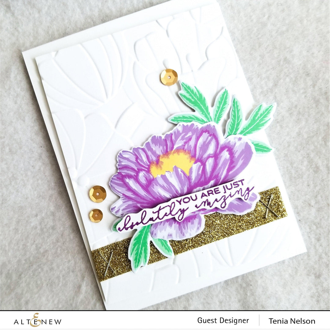 Altenew Build-A-Flower Set Build-A-Flower: Hawaiian Coral Layering Stamp & Die Set & Ink Bundle