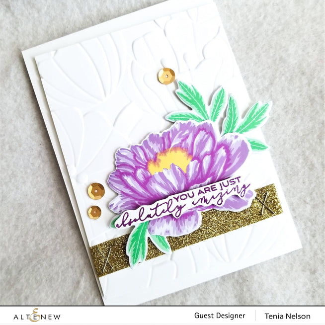 Altenew Build-A-Flower Set Build-A-Flower: Hawaiian Coral Layering Stamp & Die Set & Ink Bundle