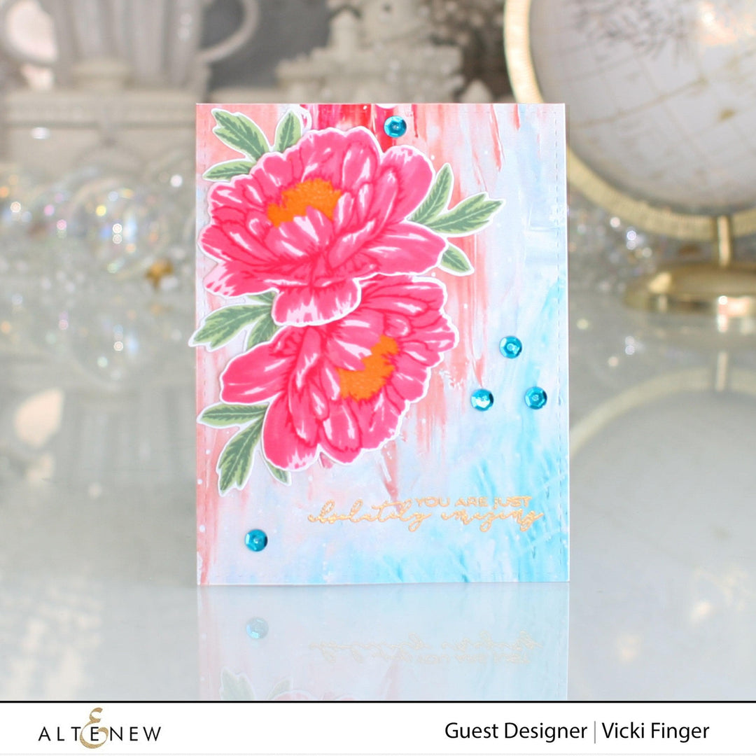 Altenew Build-A-Flower Set Build-A-Flower: Hawaiian Coral Layering Stamp & Die Set & Ink Bundle