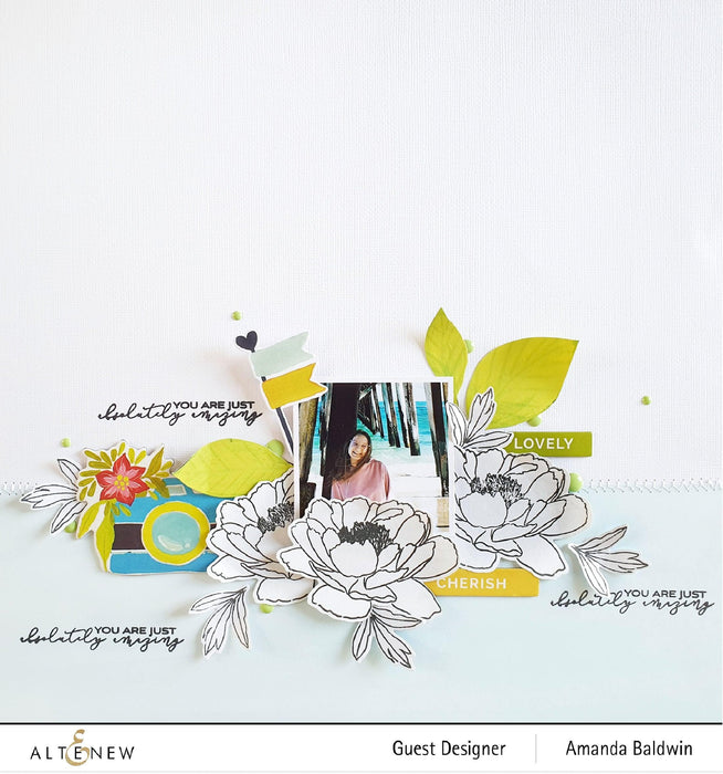 Altenew Build-A-Flower Set Build-A-Flower: Hawaiian Coral Layering Stamp & Die Set & Ink Bundle