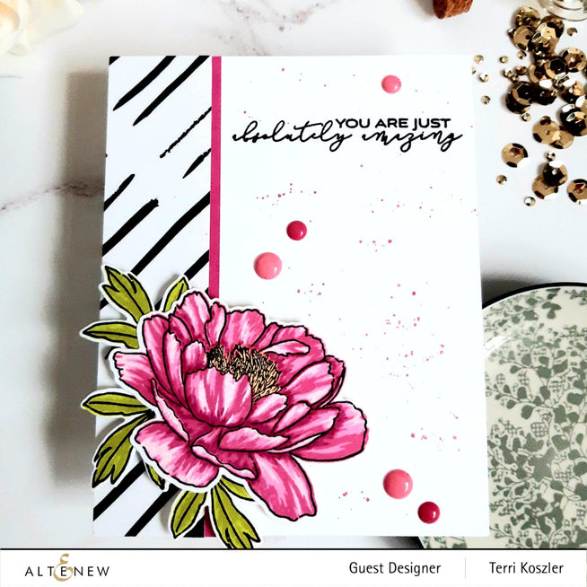 Altenew Build-A-Flower Set Build-A-Flower: Hawaiian Coral Layering Stamp & Die Set & Ink Bundle