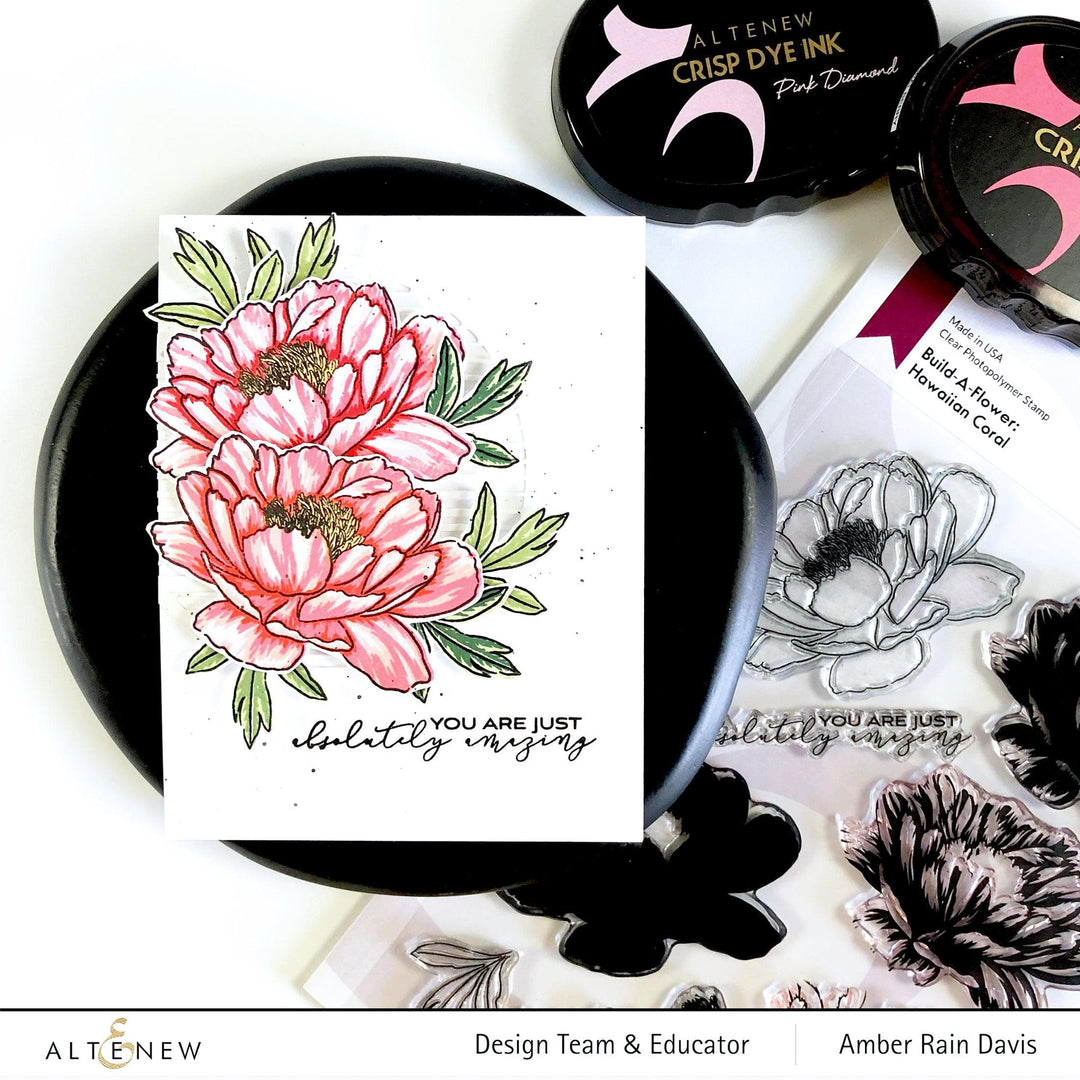 Altenew Build-A-Flower Set Build-A-Flower: Hawaiian Coral Layering Stamp & Die Set & Ink Bundle