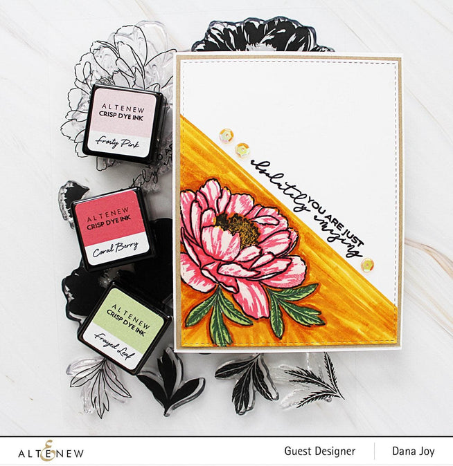 Altenew Build-A-Flower Set Build-A-Flower: Hawaiian Coral Layering Stamp & Die Set & Ink Bundle