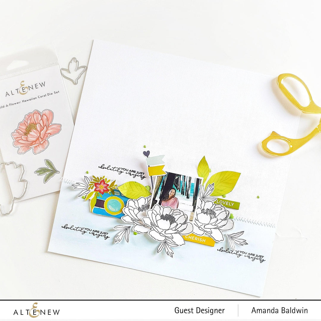Altenew Build-A-Flower Set Build-A-Flower: Hawaiian Coral Layering Stamp & Die Set & Ink Bundle